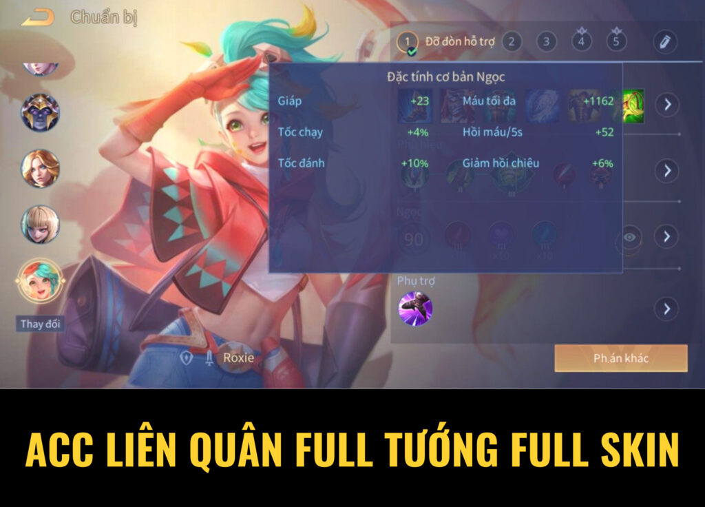 acc liên quân full tướng full skin