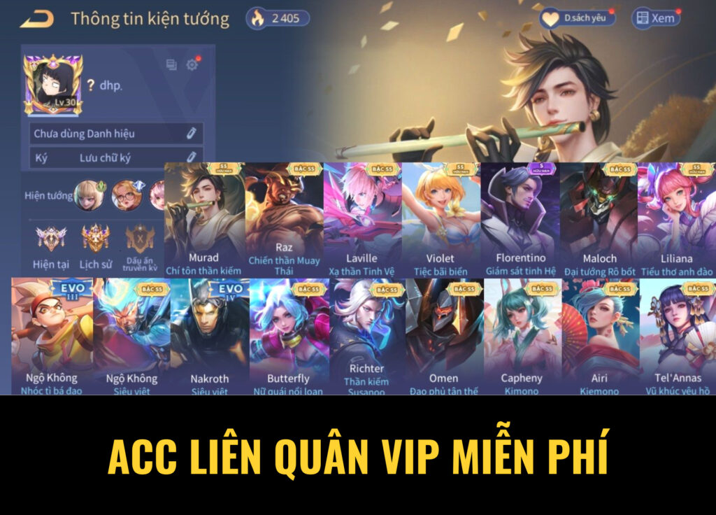 acc liên quân vip miễn phí